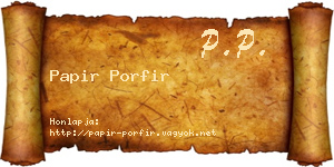 Papir Porfir névjegykártya